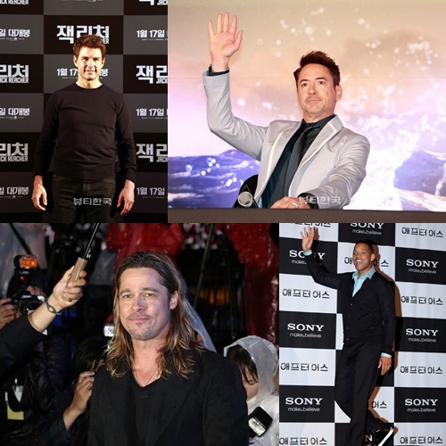 ▲ 2013년 한국을 방문한 할리우드 스타들